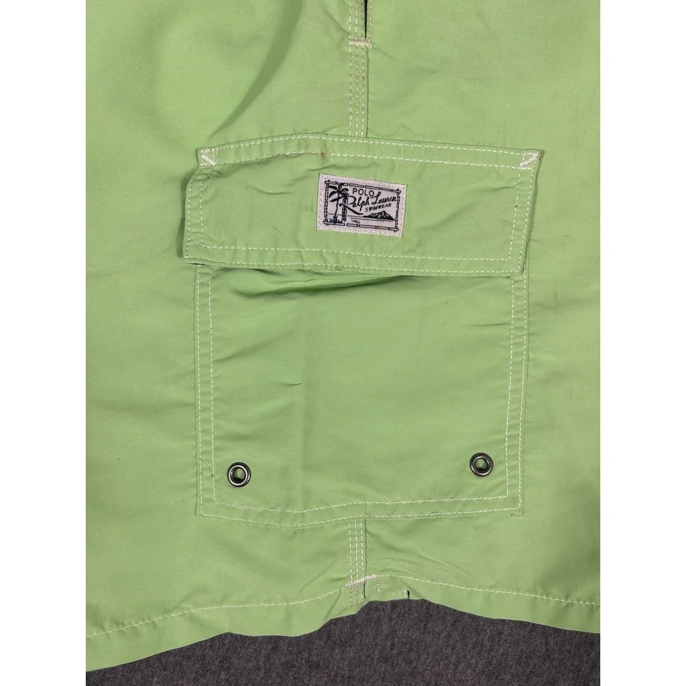Polo Ralph Lauren Swim Trunks Men's Green Cargo Pocket Board Shorts L